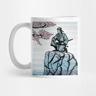 Japanese Samurai Resting Cherry Blossom Mug